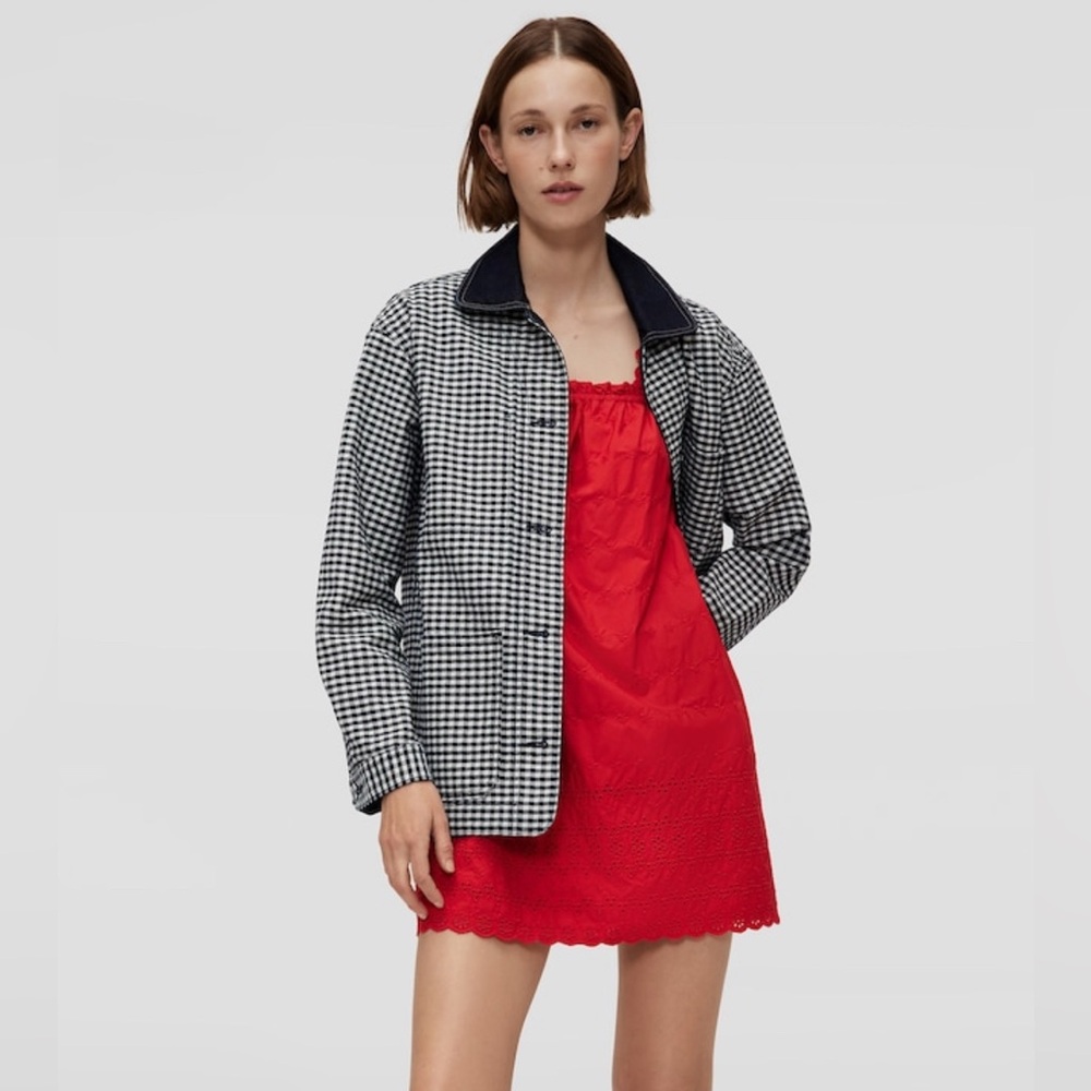 NWT Gap × DÔEN Gingham Denim Jacket S